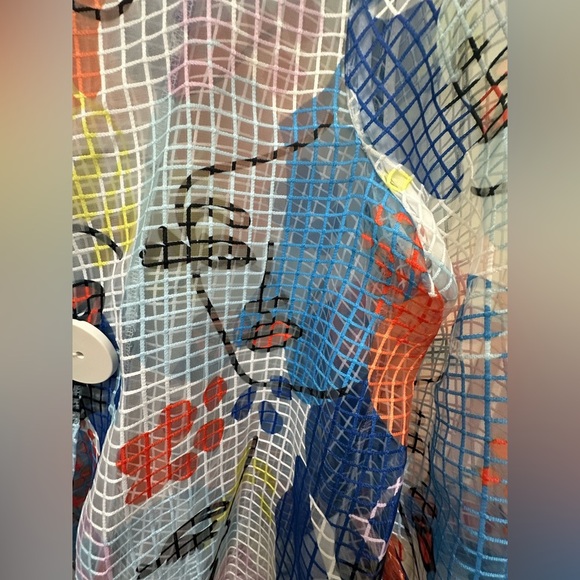 ✨ Joseph Ribkoff Organza Face Print Swing Jacket size 16 - Picture 15 of 17